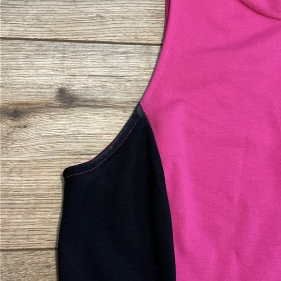 Women's LRL Ralph Lauren Shift Dress SZ Large Pink Black Stretch Pullover - Picture 6 of 11